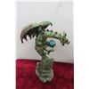 Image 3 : 2 Dragon Figurines with Orb 8'' High and with Gems and Orb 11'' High 