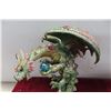 Image 4 : 2 Dragon Figurines with Orb 8'' High and with Gems and Orb 11'' High 