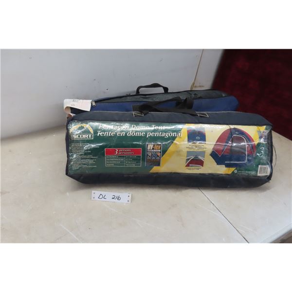 2 Tents 1-Pentagon Dome for 3 People and 2 Person