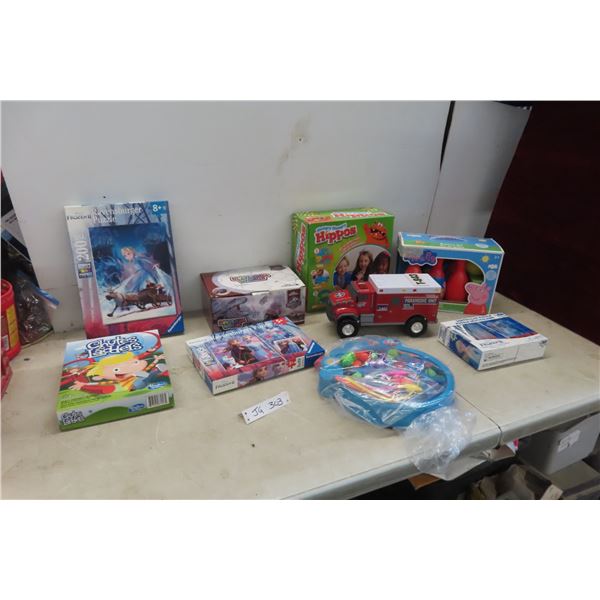 Box of Toys, Puzzles, Tonka Paramedic Truck