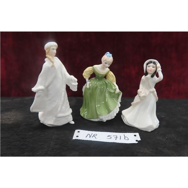 3 Royal Doulton Figurines Fair Maiden 1966 5'', Helen 1984 5'' 