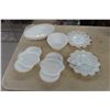Image 1 : 6 Pieces Milk Glass Serving ware Includes 2 Pieces Fire King 