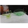 Image 3 : 5 Pieces Depression Glass and Vintage Mirror Tray with Cream and Perfume Bottle