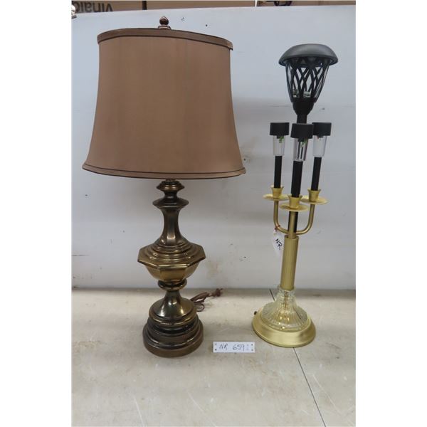 Table Lamp With Shade 31'' H and Solar Lamp 29'' H