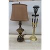 Image 1 : Table Lamp With Shade 31'' H and Solar Lamp 29'' H