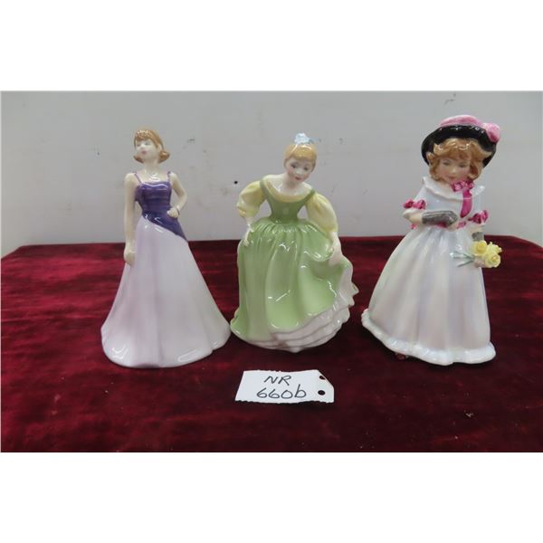 3 Royal Doulton Figurines Free Spirit 2003 5 3/4'' T Fair Maiden 1966 5''