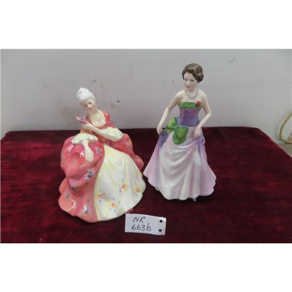 2 Royal Doulton Figurines Wistful 1978 7 1/2'' T and Jessica 1997 8 1/4''T