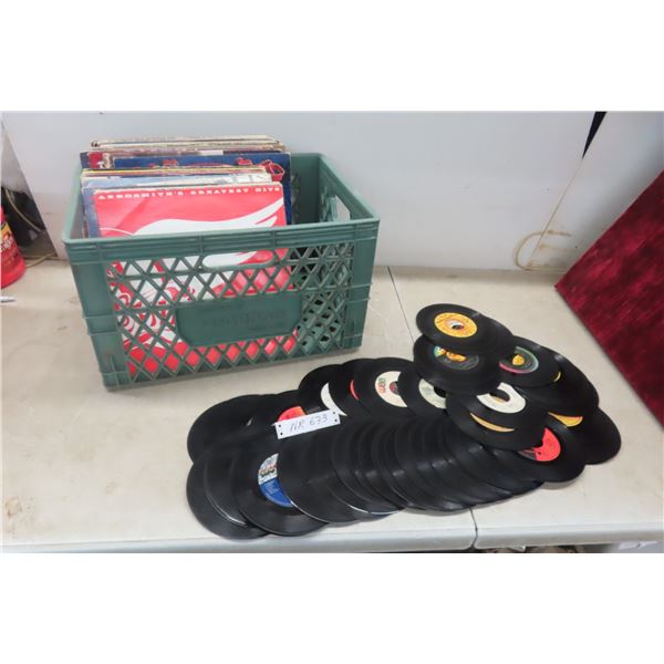 Box of Albums and 45RPM's Aerosmith, Alabama, Rosanne Cash, Ann Murray