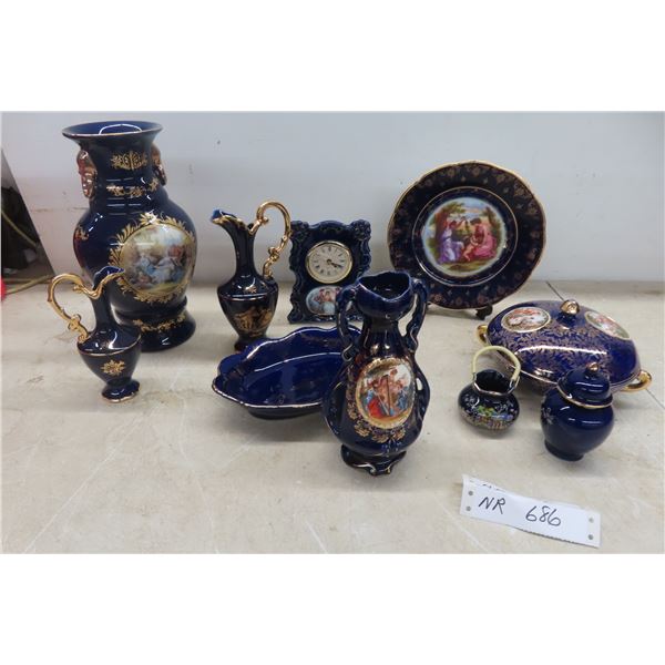 3 Pieces Limogee China and Ocher