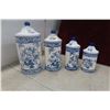 Image 5 : 19 Pieces Blue Orion China Soup Tourane Cookie Jar, Cannister Set, Jam July Jars 