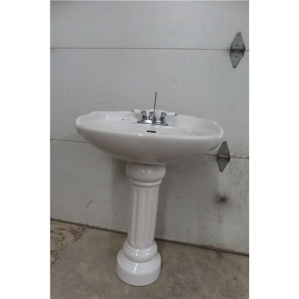 Pedestal Bathroom 2 Piece Sink with Taps
