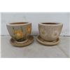 Image 4 : 7 Ceramic Flower Pots and Matching Saucer 