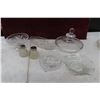 Image 3 : Crystal Cut Glass Serving Ware Salt Pepper Shakers,