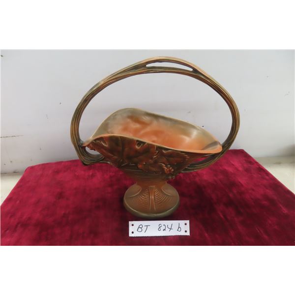 Roseville Pottery Basket 12x13x6 1/2