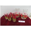 Image 1 : 2 Vintage Juice Pitchers and 5 Glasses