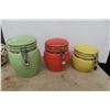 Image 5 : 3 Piece Cannister Set, Colourful Serving Bowls
