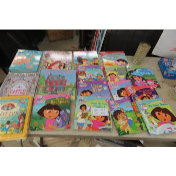 Children's Books Dora The Explorer and Pencil Crayons 