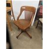 Image 3 : Oak Swivel Rocking Office Chair + Stool 