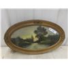 Image 1 : Oval Antique Picture In Frame 13 1/2" x 23"