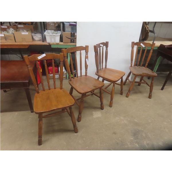 4 Wood Kitchen Chairs 