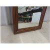 Image 3 : Wood Framed Beveled Mirror 16"x42" 