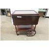 Image 1 : Tea Wagon Walnut with Drop Leaf + Removable Top Tray 