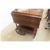 Image 6 : Tea Wagon Walnut with Drop Leaf + Removable Top Tray 