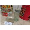 Image 4 : 3 Coke Popcorn Tins + Old Bottles 