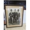 Image 1 : 3 Gentleman in Top Hats 25"x19 1/8" Framed Photo