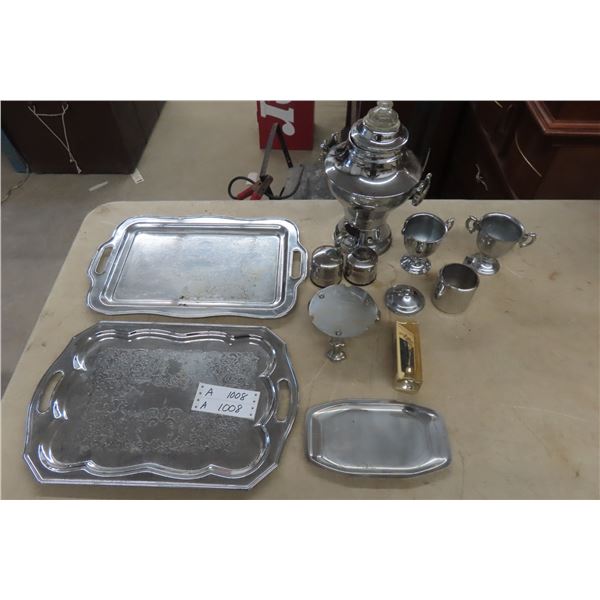 Silverware, Coffee Percolator, Serving Trays and More