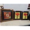 Image 1 : 3 Floral Prints 22"x22" + 20"x17"