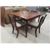 Image 11 : Wood Table with 4 Chairs + 2 Leafs 30"x38"x20" Extends Up To 40" with 2 -12" Leafs 