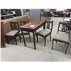 Image 1 : Wood Table with 4 Chairs + 2 Leafs 30"x38"x20" Extends Up To 40" with 2 -12" Leafs 
