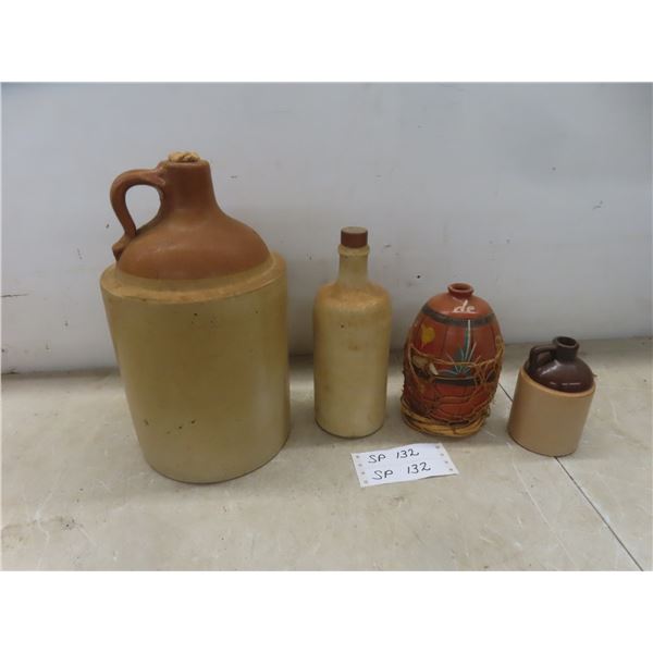 Stoneware Crocks: Finger Jug, Hudson Bay Rye Whiskey + 