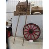 Image 1 : Metal Rimmed Wood Spoked Auto Wheel 24" Diameter