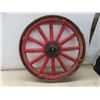 Image 2 : Metal Rimmed Wood Spoked Auto Wheel 24" Diameter