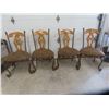 Image 1 : 4 Wood + Cast Dining Room Chairs with Upholstered Seats 