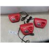 Image 1 : 3 Milwaukee 12V Chargers 
