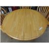 Image 3 : Wood Pedestal Dining Table with Leaf + 3 Chairs 42"x42" Plus 18" Leaf 