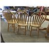 Image 7 : Wood Pedestal Dining Table with Leaf + 3 Chairs 42"x42" Plus 18" Leaf 