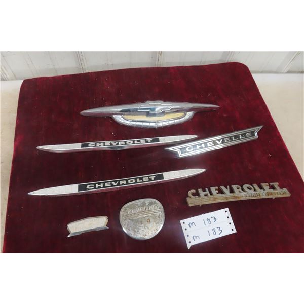7x Chevy Chrome Auto Decals Largest 15" Long