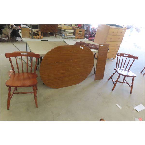 Kitchen Table 36"x48"x30" + 12" Leaf + 2 Chairs