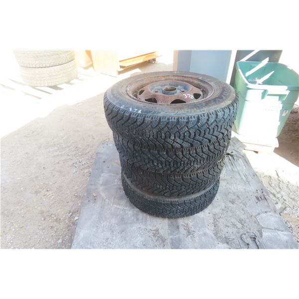 4x Tires + Rims P155/80R13