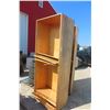 Image 1 : 2 Wood Shelf Cabinet 92"x22"x36" On Castors 