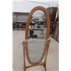 Image 2 : Self Standing Oak Oval Mirror Size 19"x50"