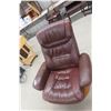 Image 3 : Leather / Leather Style Reclining Swivel Chair with Ottoman 