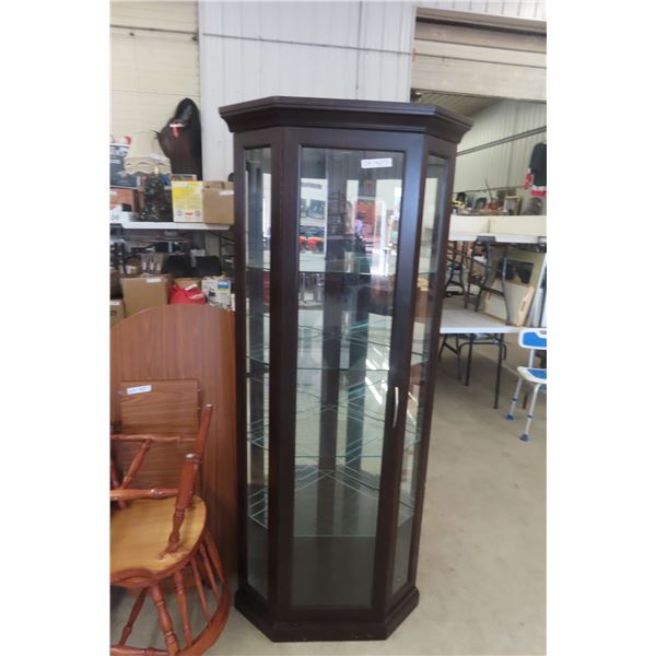 Corner Curio Cabinet 75"x22"x32"