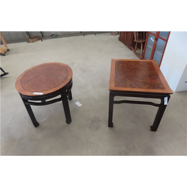 2 End Tables 1) 21x21x27 1) 21"x27"x23"