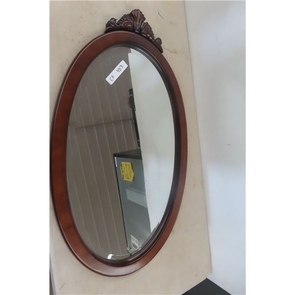 Wood Framed Mirror 33 1/2"x18 1/2"