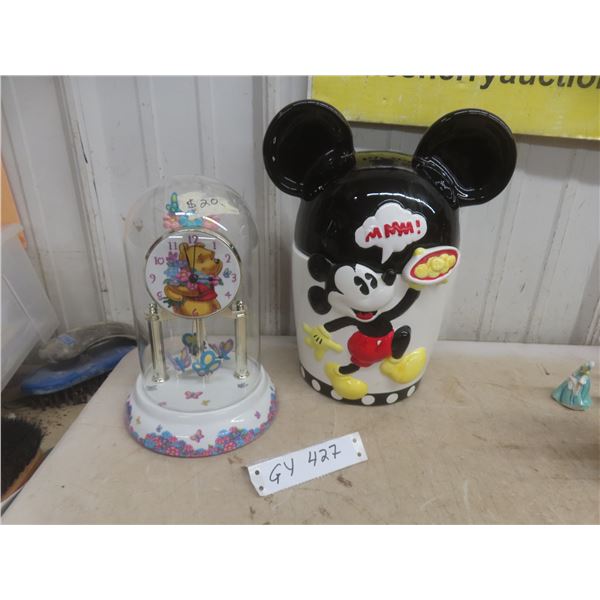 Mickey Mouse Cookie Jar and Winnie the Pooh